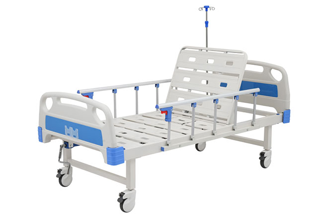 manual-hospital-bed-with-iv-pole