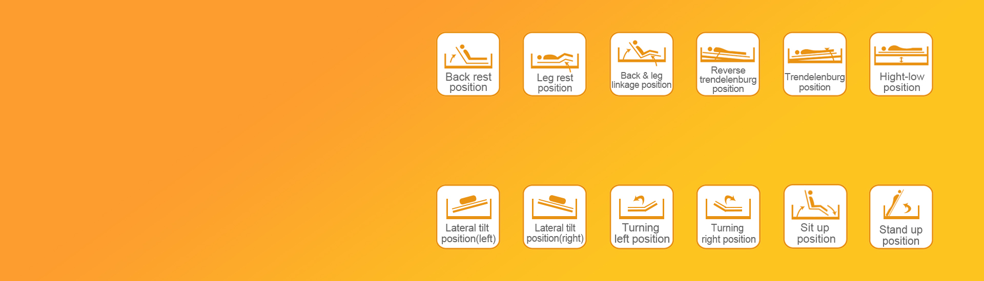 Medical bed positions